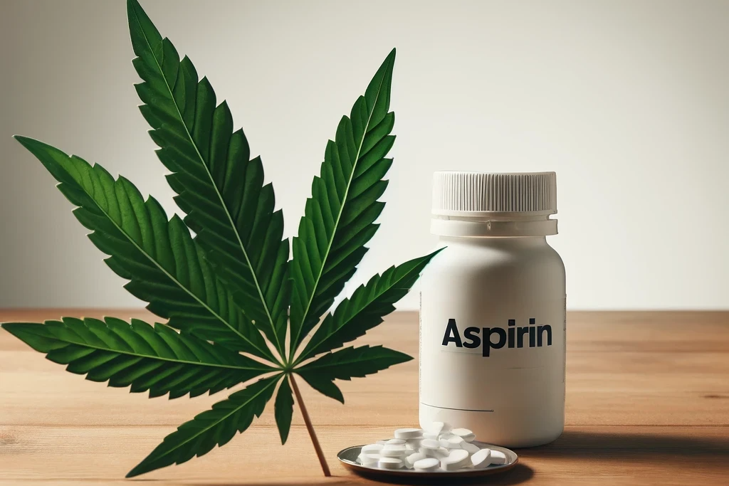 Cannabis und Aspirin (z.B. Bayer Aspirin, Ecotrin, ASS, Thomapyrin)