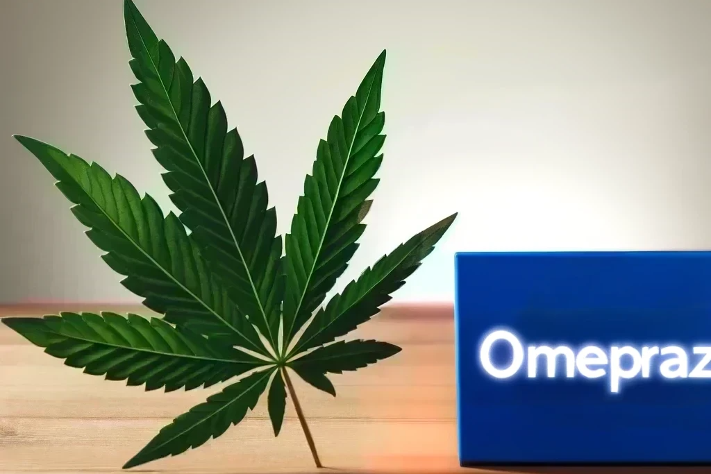 Cannabis und Omeprazol (z.B. Prilosec, Antra, Omeprazol-ratiopharm)